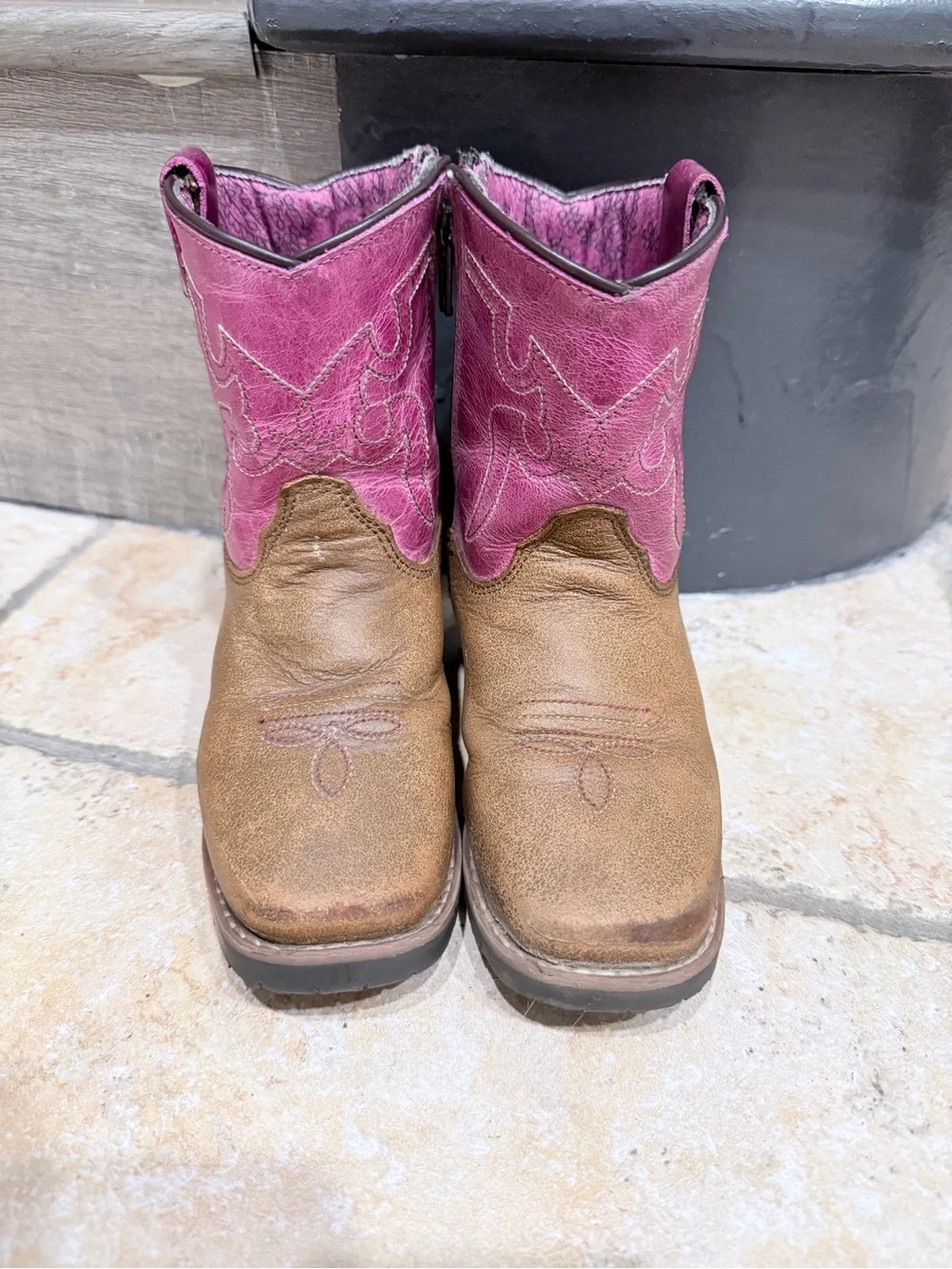 Shyanne Brown and Pink Girls' Western Boots